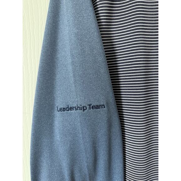 PETER MILLAR Crown Sport QuarterZip Pullover XL Blue Striped Collared Sabre Ind. - Picture 4 of 5
